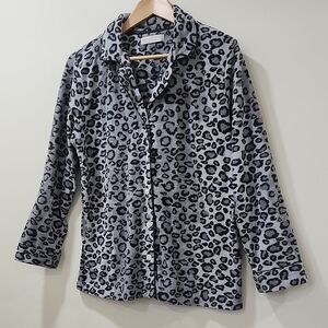 Midnight by Carole Hochman Gray and Black Patterned Top